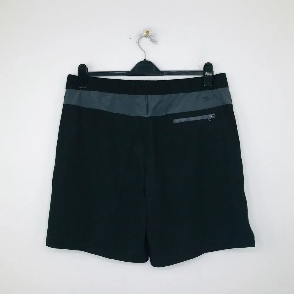 Speedo Men's XXL Swim Shorts Black Gray Tech Volley Lined Trunks NWOT BW25